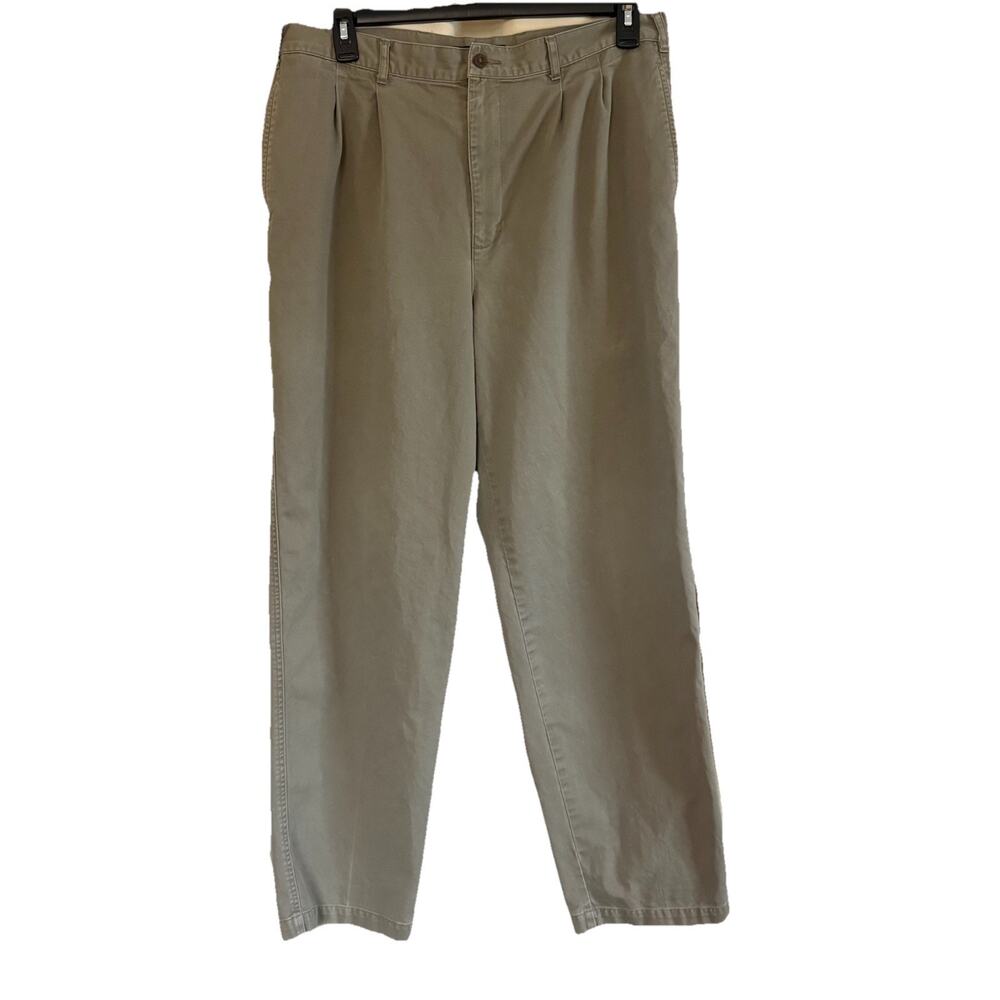 Abercrombie & Fitch Pleated Olive Green Chino Pants Vintage 80s/90s Size 36x32